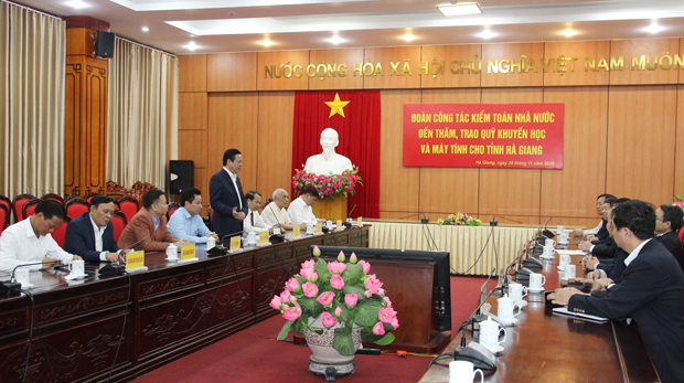 Tổng kiểm toán Nhà nước Hồ Đức Phớc thăm và làm việc tại tỉnh Hà Giang